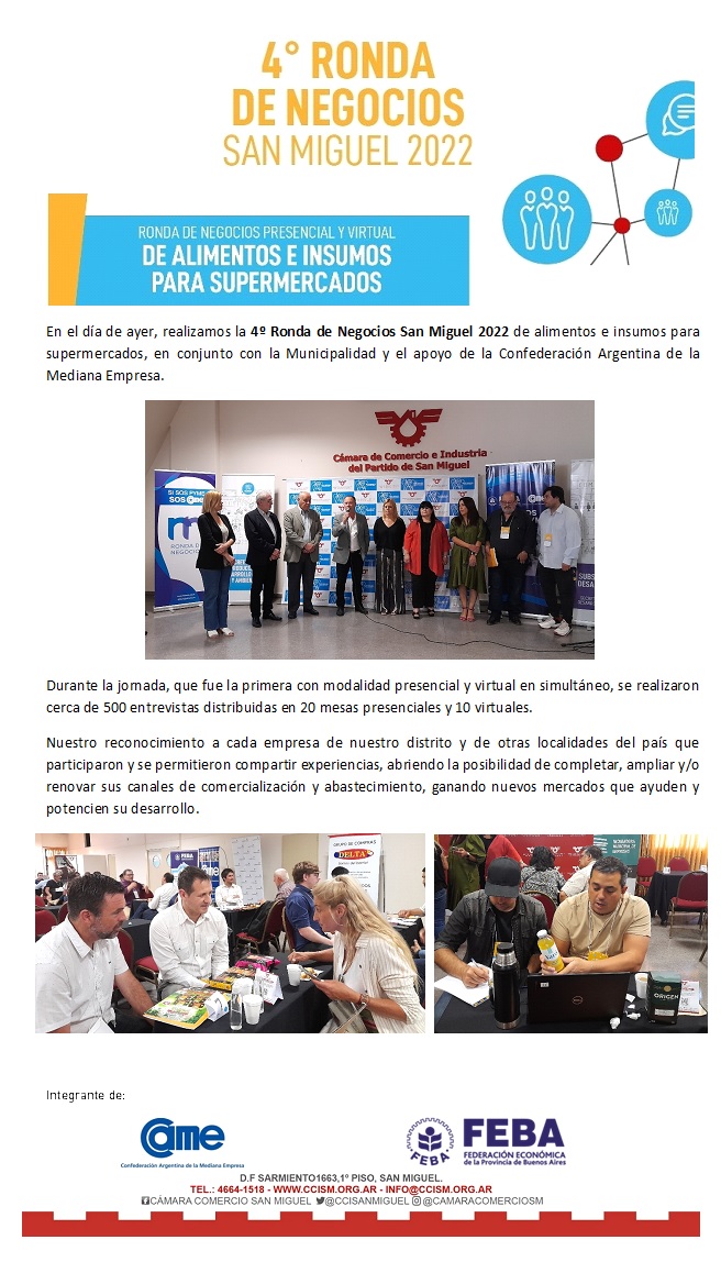 4º Ronda de Negocios San Miguel 2022