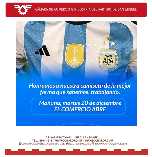Martes 20 de diciembre EL COMERCIO ABRE