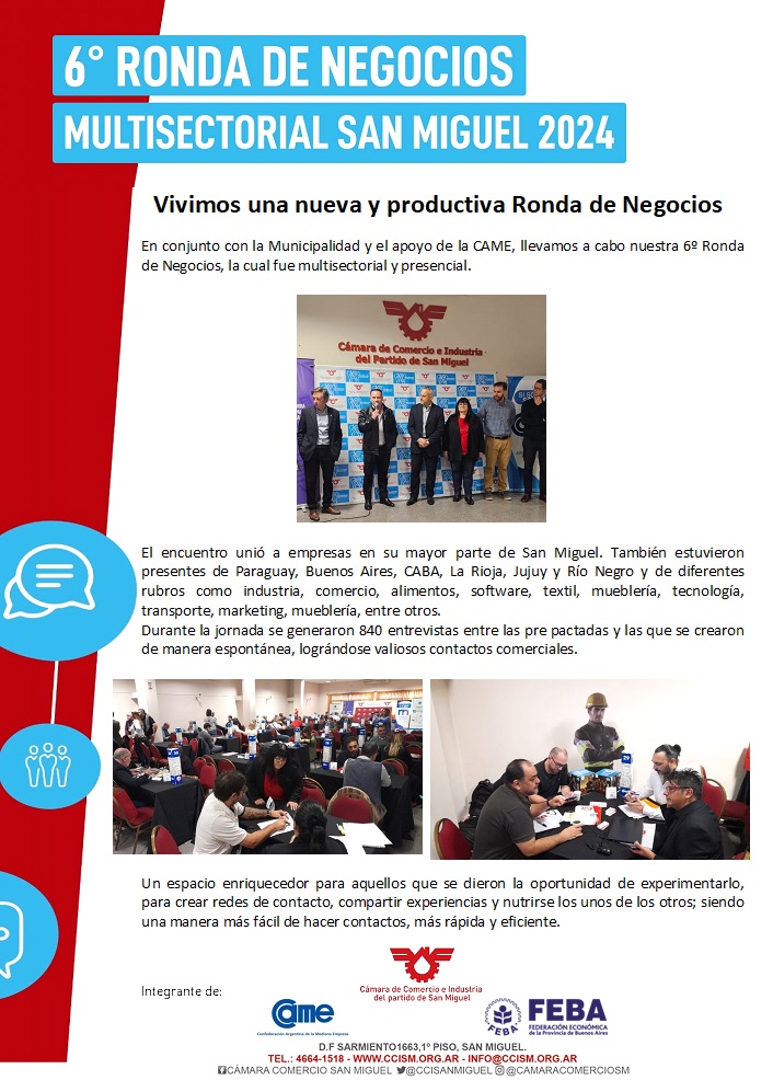 6° Ronda de Negocios Multisectorial San Miguel 2024