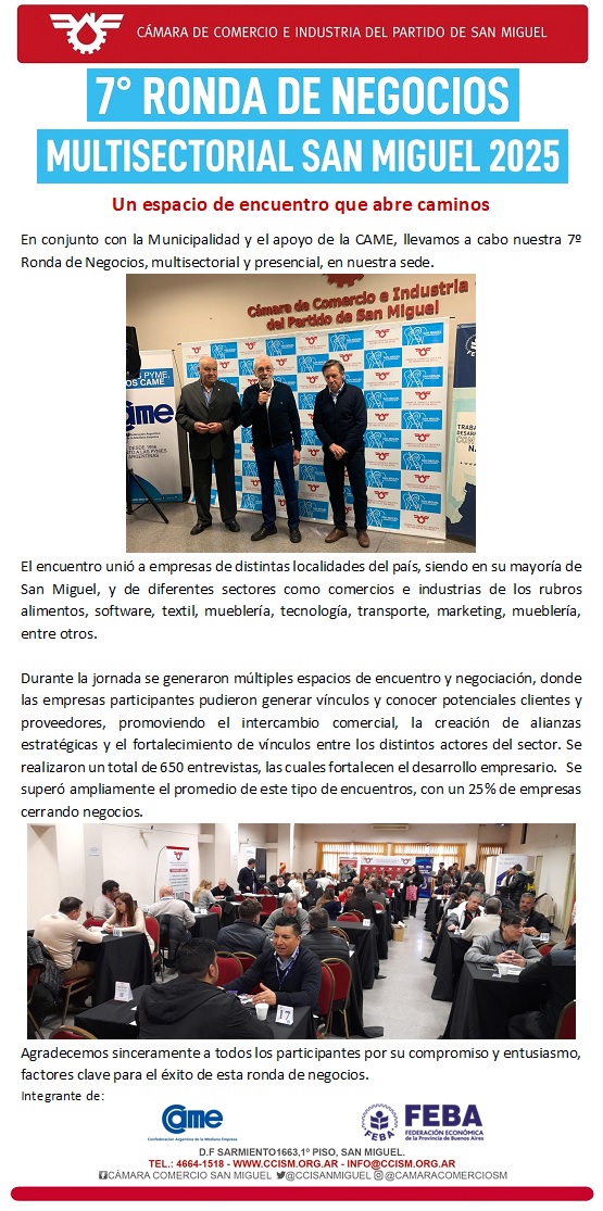 7° Ronda de Negocios Multisectorial San Miguel 2025